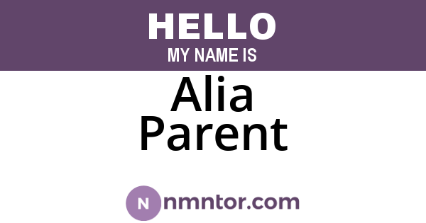Alia Parent