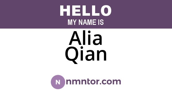 Alia Qian