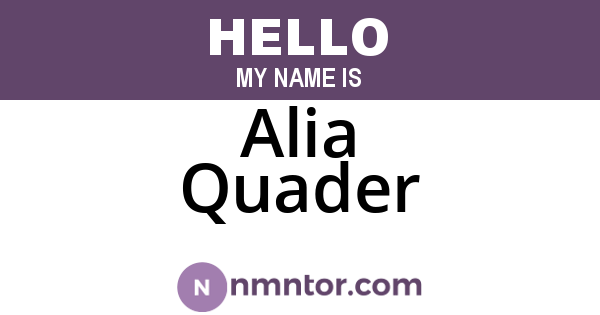 Alia Quader