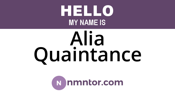 Alia Quaintance