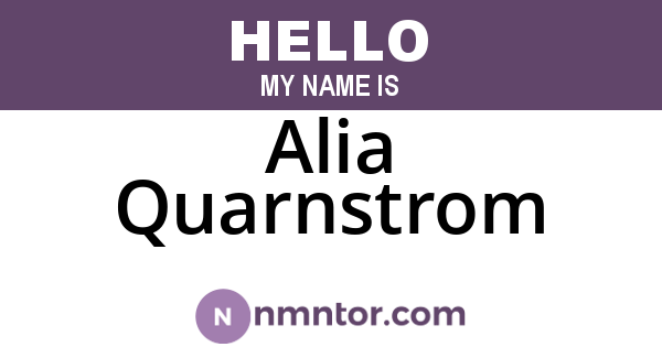Alia Quarnstrom