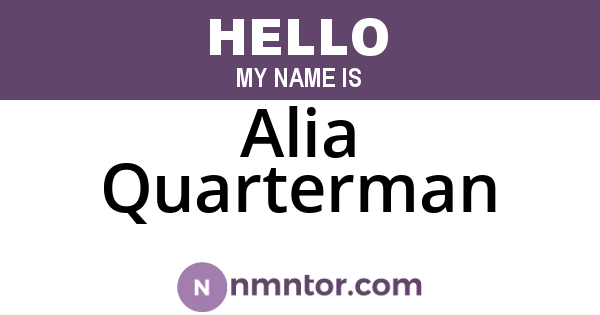 Alia Quarterman