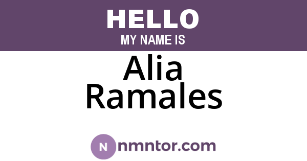 Alia Ramales