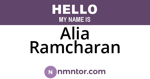 Alia Ramcharan