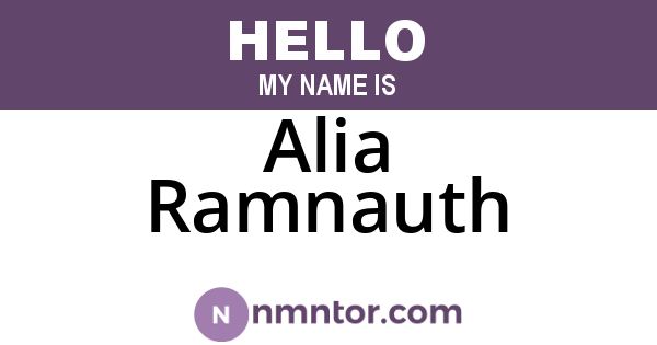 Alia Ramnauth