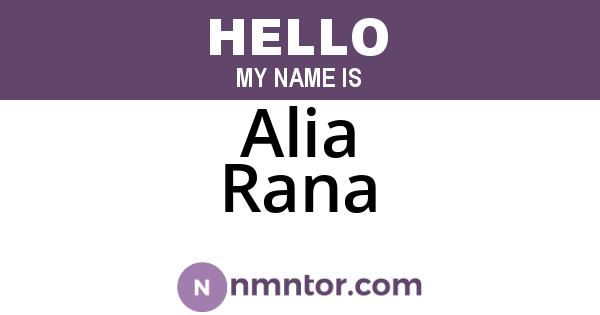 Alia Rana