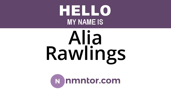 Alia Rawlings
