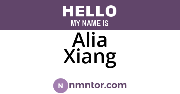 Alia Xiang