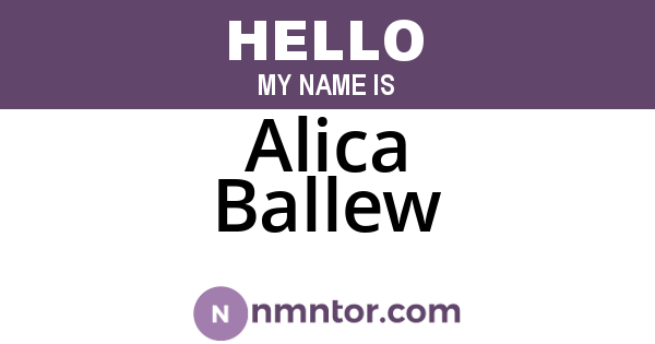 Alica Ballew