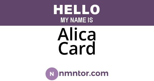 Alica Card