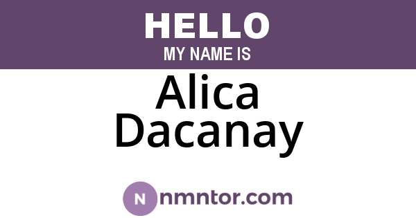 Alica Dacanay