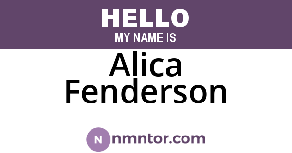 Alica Fenderson