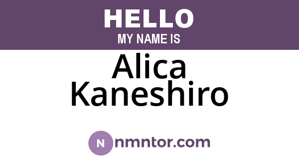 Alica Kaneshiro