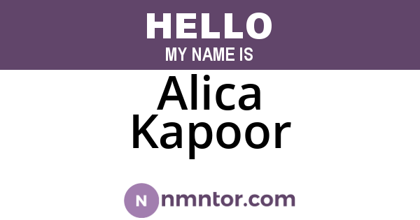 Alica Kapoor