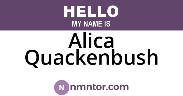 Alica Quackenbush
