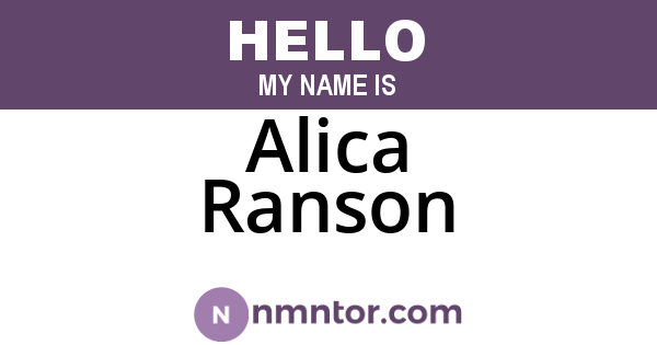 Alica Ranson