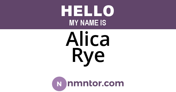 Alica Rye