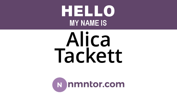Alica Tackett