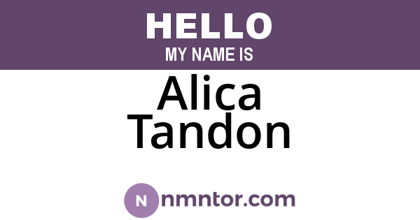 Alica Tandon