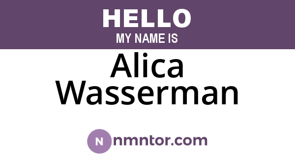 Alica Wasserman
