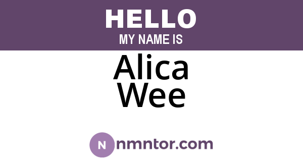 Alica Wee