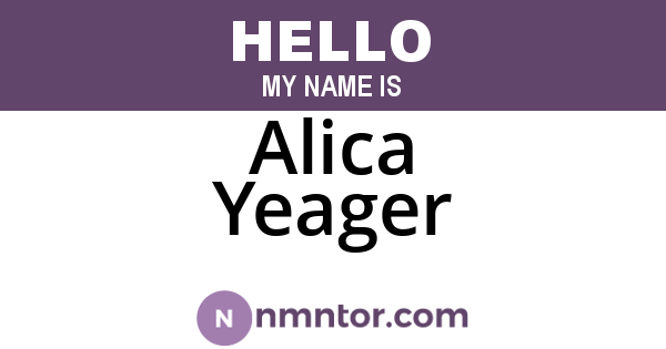 Alica Yeager
