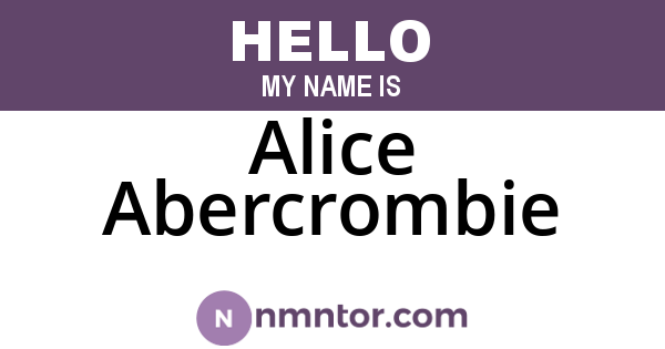 Alice Abercrombie