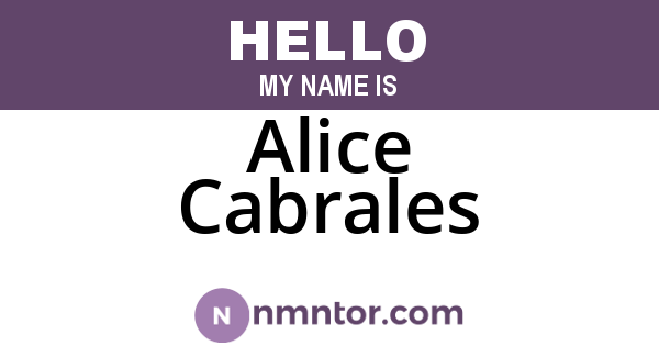 Alice Cabrales
