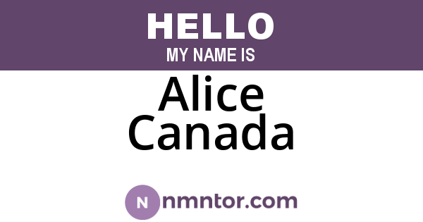 Alice Canada