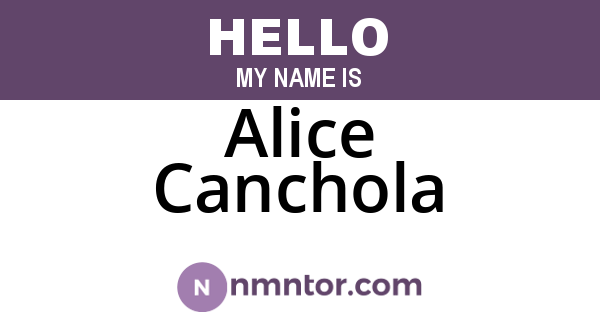 Alice Canchola