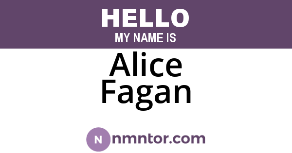 Alice Fagan