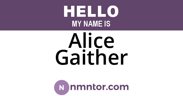 Alice Gaither