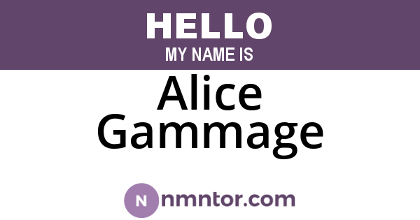 Alice Gammage