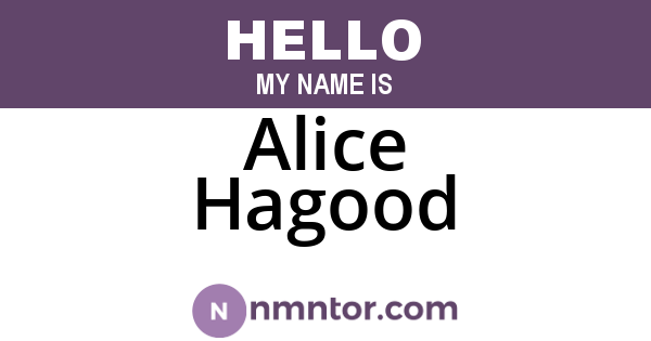 Alice Hagood