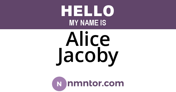 Alice Jacoby