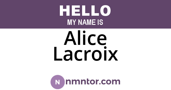 Alice Lacroix
