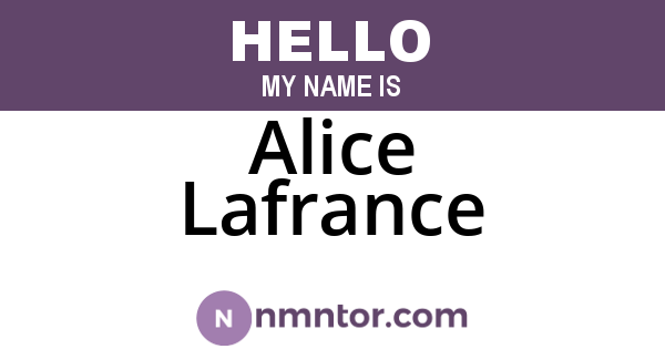 Alice Lafrance