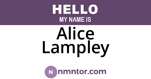 Alice Lampley