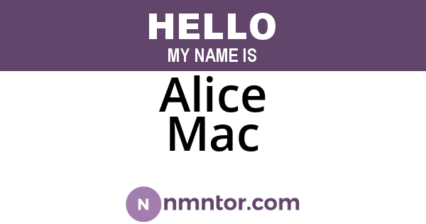 Alice Mac