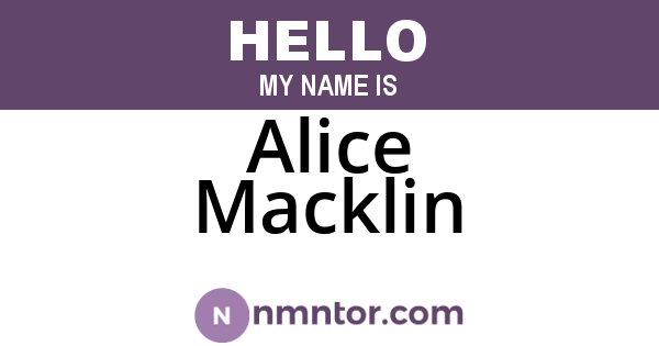 Alice Macklin