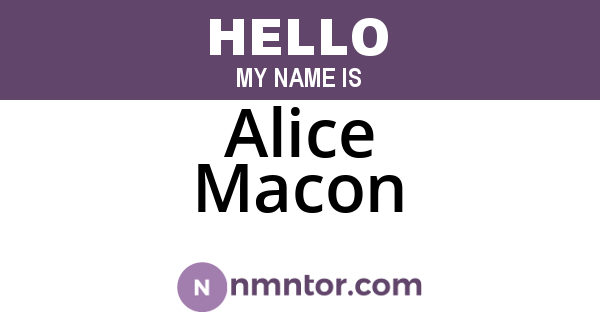 Alice Macon