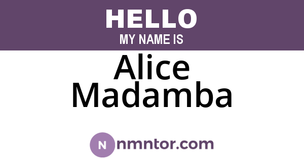 Alice Madamba