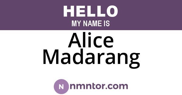Alice Madarang