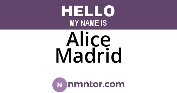 Alice Madrid