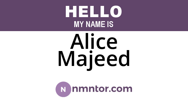 Alice Majeed