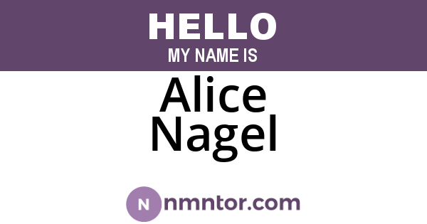 Alice Nagel