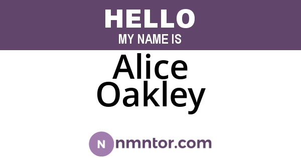 Alice Oakley