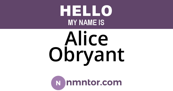Alice Obryant