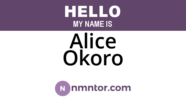Alice Okoro