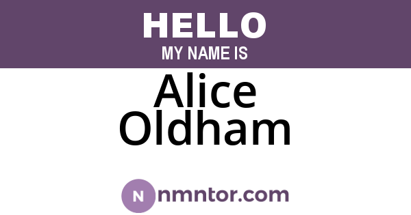 Alice Oldham
